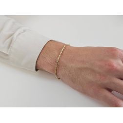 Bracciale Catena 3+1 molle e tubetto forato foto indossata