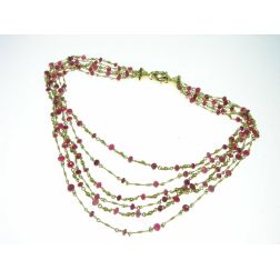 Ruby multi-strand necklace