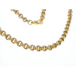 Collana a catena double circle bicolore 50cm