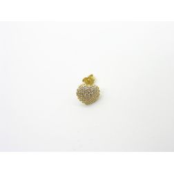 Orecchini Cuori oro giallo con pavè zirconi