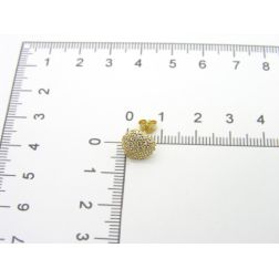 Orecchini Cuori oro giallo con pavè zirconi