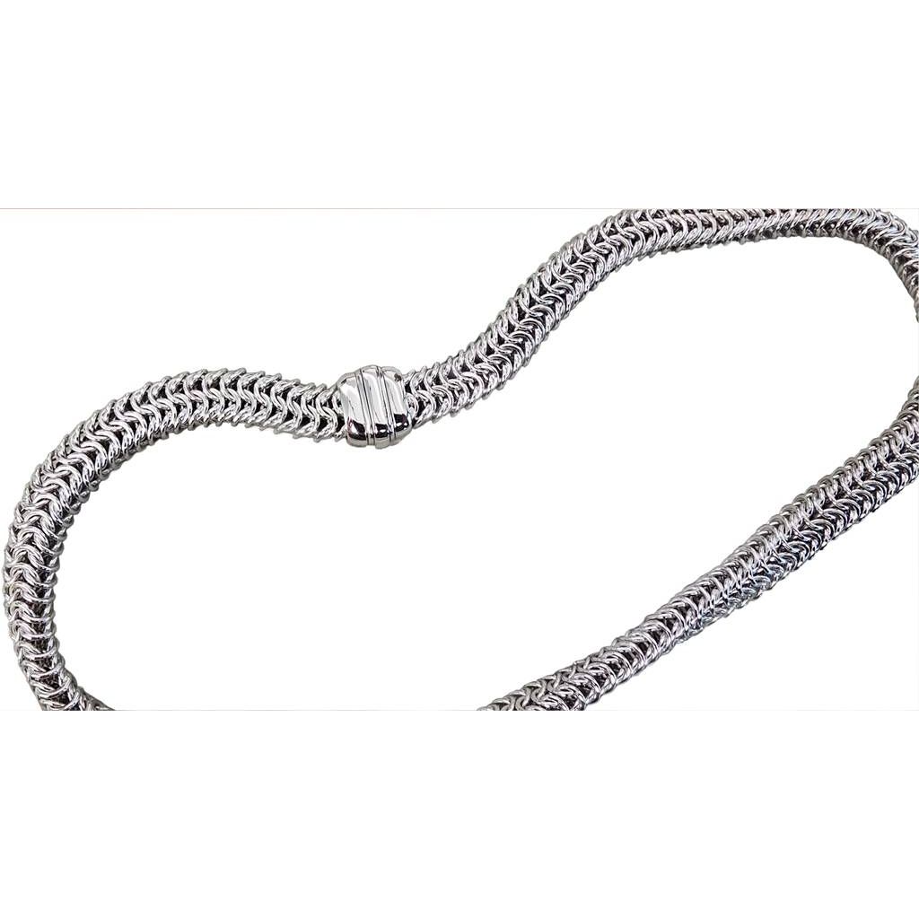 Semirigid large necklace 46cm in White Gold