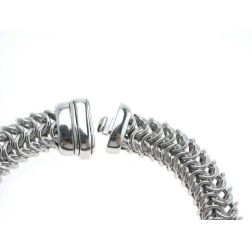 Semirigid large necklace 46cm in White Gold