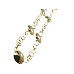 Laccio Necklace 93cm Chain Circles with Polished and Satin Plates