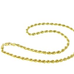 Rope Necklace Yellow Gold Lace 90cm x 3.80mm