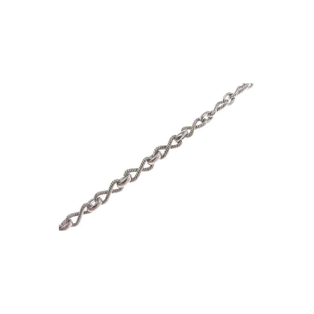 Collana Laccio 70cm corda Infinito alternato in Oro Bianco