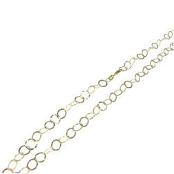 Collana Laccio 89cm catena Brillantata e Martellata in Oro Giallo