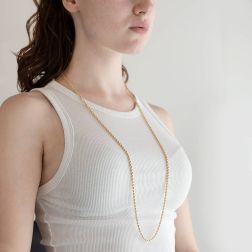 Collana Laccio Corda 90cm x 3.30mm Oro Giallo foto indossata