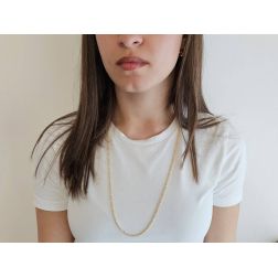 Photo of worn Rope Necklace Yellow Gold 70cm x 2.70mm