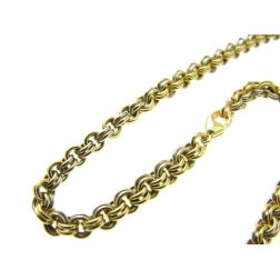 Laccio Necklace 70cm Rolò Double Rings in Yellow and White Gold