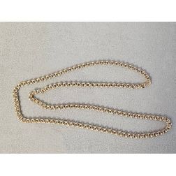 Collana Laccio 70cm Rolò doppi anelli in Oro Giallo e Bianco