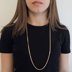 Photo of worn Necklace Laccio 80cm Curly Snail Chain Yellow Gold