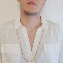 Collana Laccio 80cm catena Lumachina Riccia Oro Giallo foto indossata
