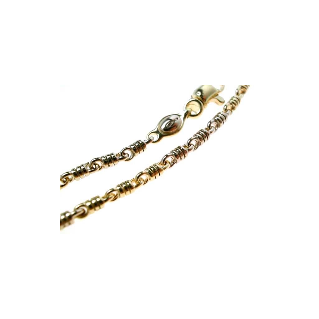 Yellow and White Gold Spring Chain Bracelet