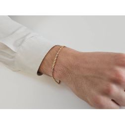 Bracciale Catena a molla in Oro Giallo e Bianco foto indossata