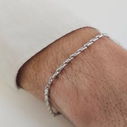 Bracciale Catena a molla in Oro Bianco 21cm foto indossata