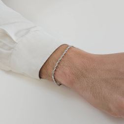 Bracciale Catena a molla in Oro Bianco 21cm foto indossata