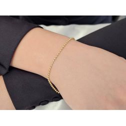 Photo of worn Balls chain Bracelet 2mm. Spring-ring clasp.