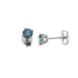 Classic Point of Light Earrings with Blue Diamonds 0,40ct