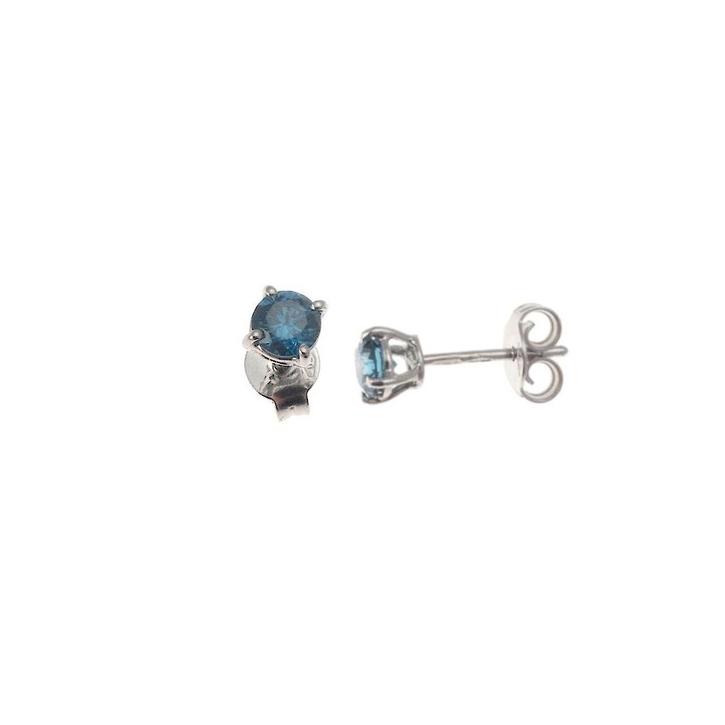 Orecchini Punto Luce classico con Diamanti Blu 0,40ct