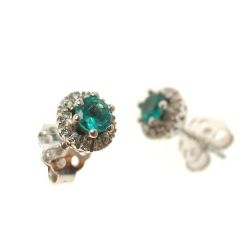 Point of Light Earrings with Emeralds and 28 Diamonds