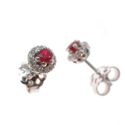 Orecchini Punto Luce con Rubini e 28 Diamanti
