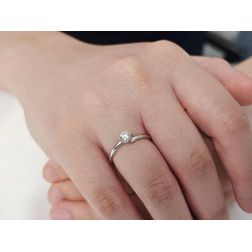 Solitario "Love Panarea" Diamante GIA da 0.30ct Platino foto indossata