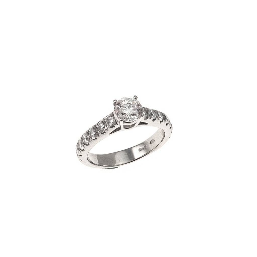Solitaire "Bridge" 0.70ct GIA Diamond Platinum Signature Edge