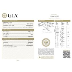 Solitario "Bridge" Diamante GIA da 0.38ct Contorno Griffato Platino