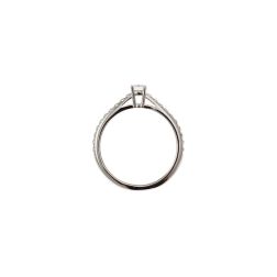 Solitario "Bridge" Diamante GIA da 0.19ct Contorno Griffato Platino