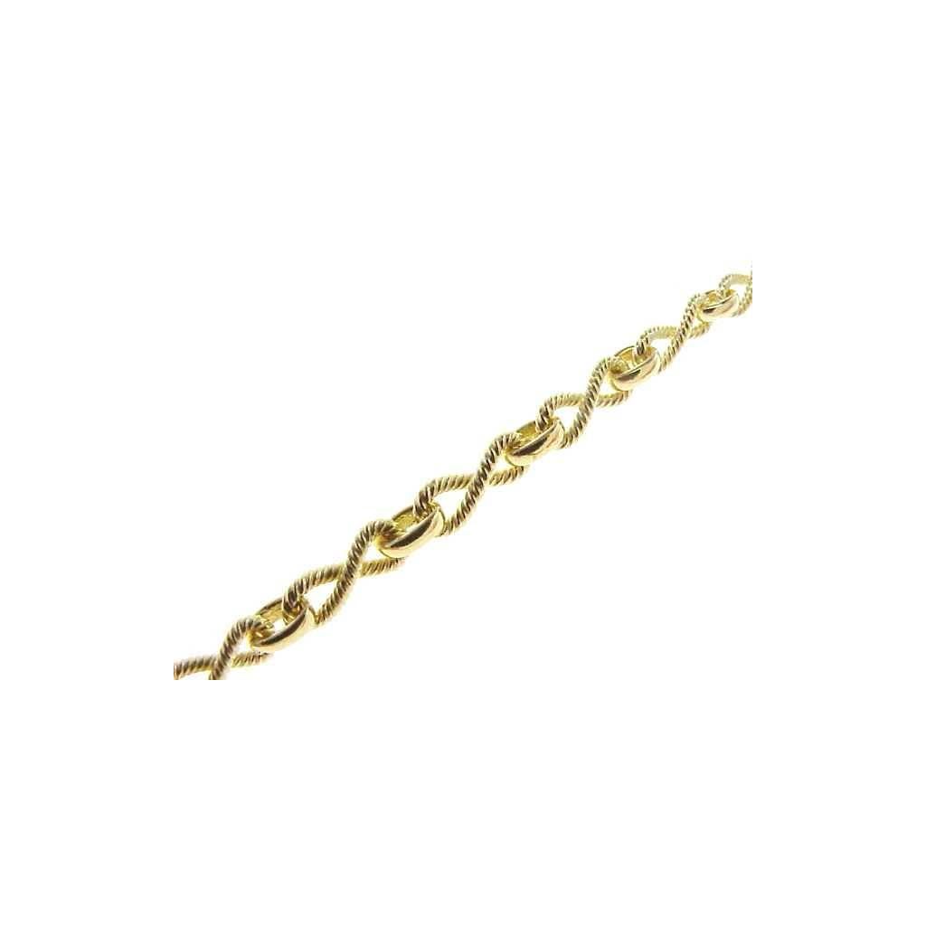 Bracciale corda Infinito alternato in Oro Giallo