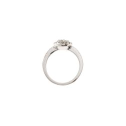 Anello Stardust con Pavè di Diamanti in Oro Bianco