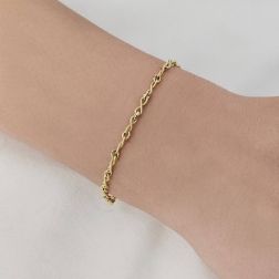 Photo of worn Bracelet Rope Infinity alternating in Yellow Gold