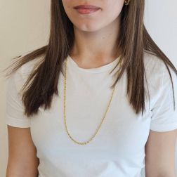 Photo of worn 70cm Necklace Rope Infinity alternating in Yellow Gold