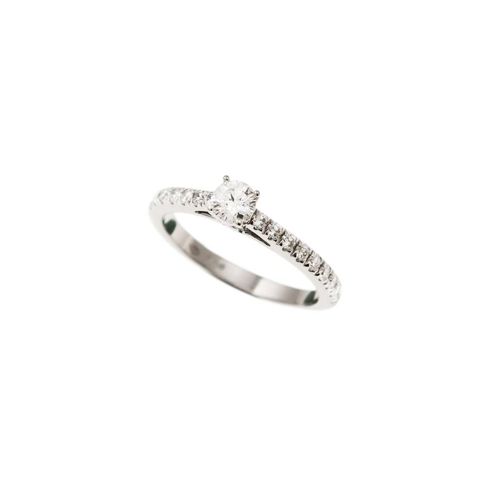 Solitaire "Bridge" 0.30ct GIA Diamond Platinum Signature Edge