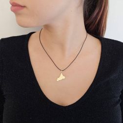 Photo of worn Small Sicily with big Cities Charm in 18kt yellow gold