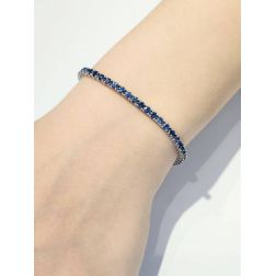 Bracciale Tennis DeepBlue Zaffiri Blu 17cm x 2,5mm Foto indossata