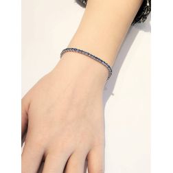 Bracciale Tennis DeepBlue Zaffiri Blu 17cm x 2,5mm Foto indossata