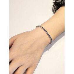 Bracciale Tennis DeepBlue Zaffiri Blu 17cm x 2,5mm Foto indossata
