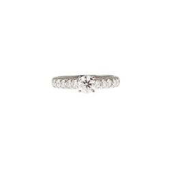 Solitario "Bridge" Diamante GIA da 0.70ct Contorno Sgriffato Platino