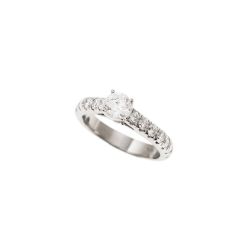 Solitario "Bridge" Diamante GIA da 0.70ct Contorno Sgriffato Platino