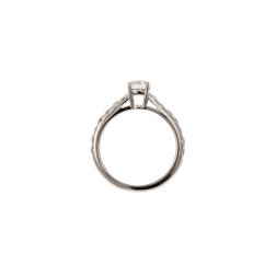 Solitario "Bridge" Diamante GIA da 0.70ct Contorno Sgriffato Platino