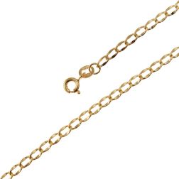Collana 75cm catena grumetta ovale piatta sfaccettata 2.80mm - 2.60mm