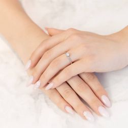 Solitario "Love Panarea" Diamante GIA da 0.30ct Platino foto indossata