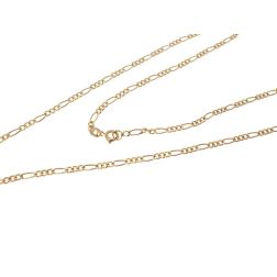 50cm Necklace 3+1 width of 1.80mm 18kt yellow gold
