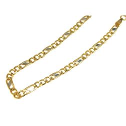 Collana 3+1 grumetta & traversino bicolore 50cm