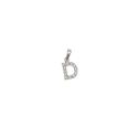 Ciondolo Lettera Iniziale "D" con Diamanti in Oro Bianco 18kt