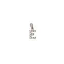 Ciondolo Lettera Iniziale "E" con Diamanti in Oro Bianco 18kt