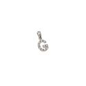 Ciondolo Lettera Iniziale "G" con Diamanti in Oro Bianco 18kt