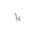Ciondolo Lettera Iniziale "N" con Diamanti in Oro Bianco 18kt